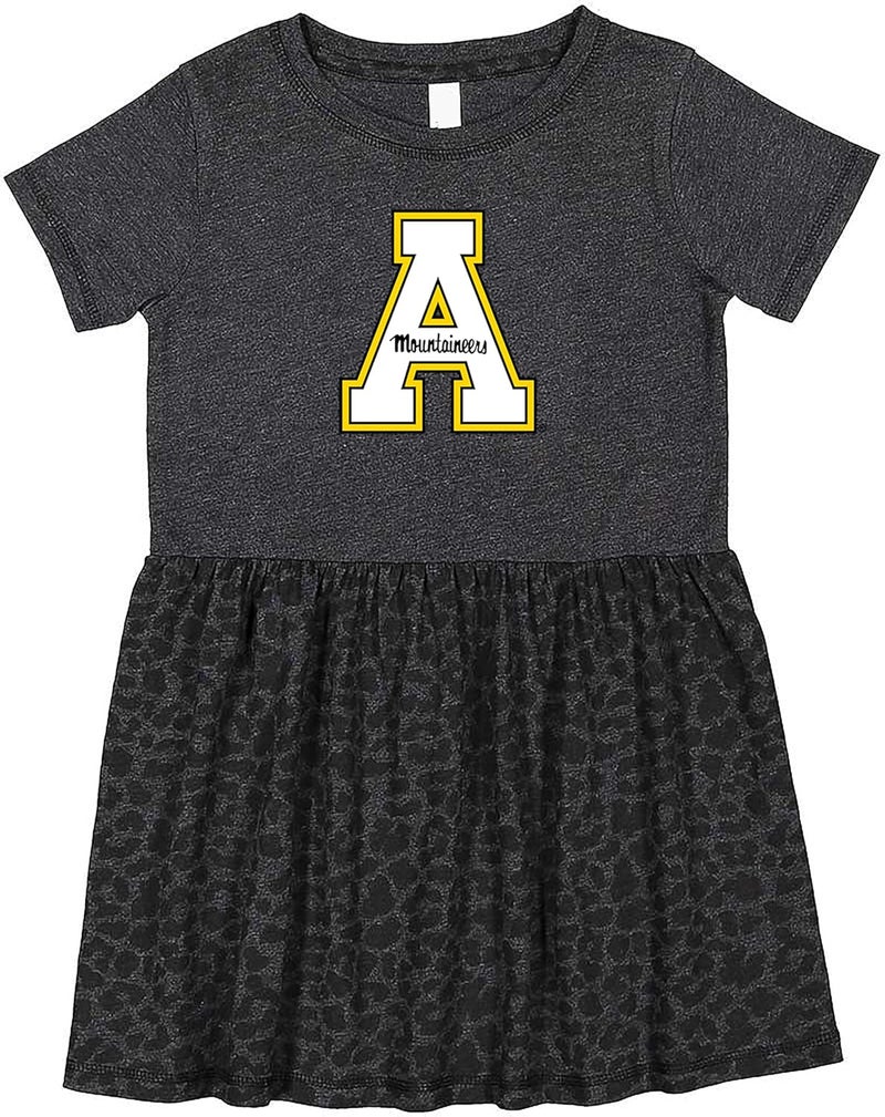 Appalachian State Mountaineers Officially Licensed Toddler Dress - Smoke/Black Leopard